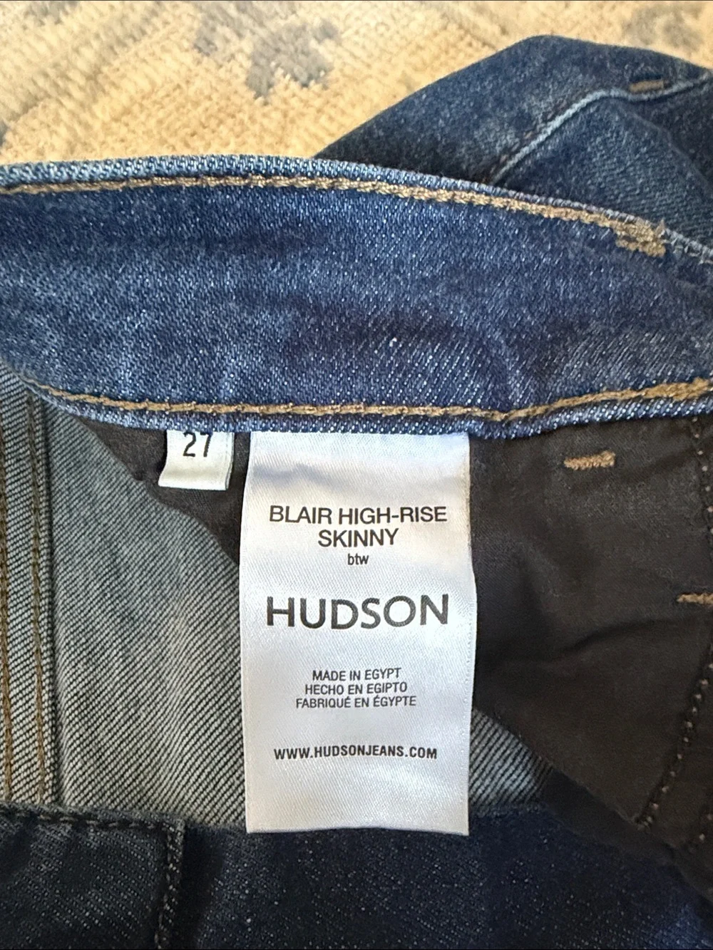 Hudson Jeans Skinny Jeans in Dark Blue Wash